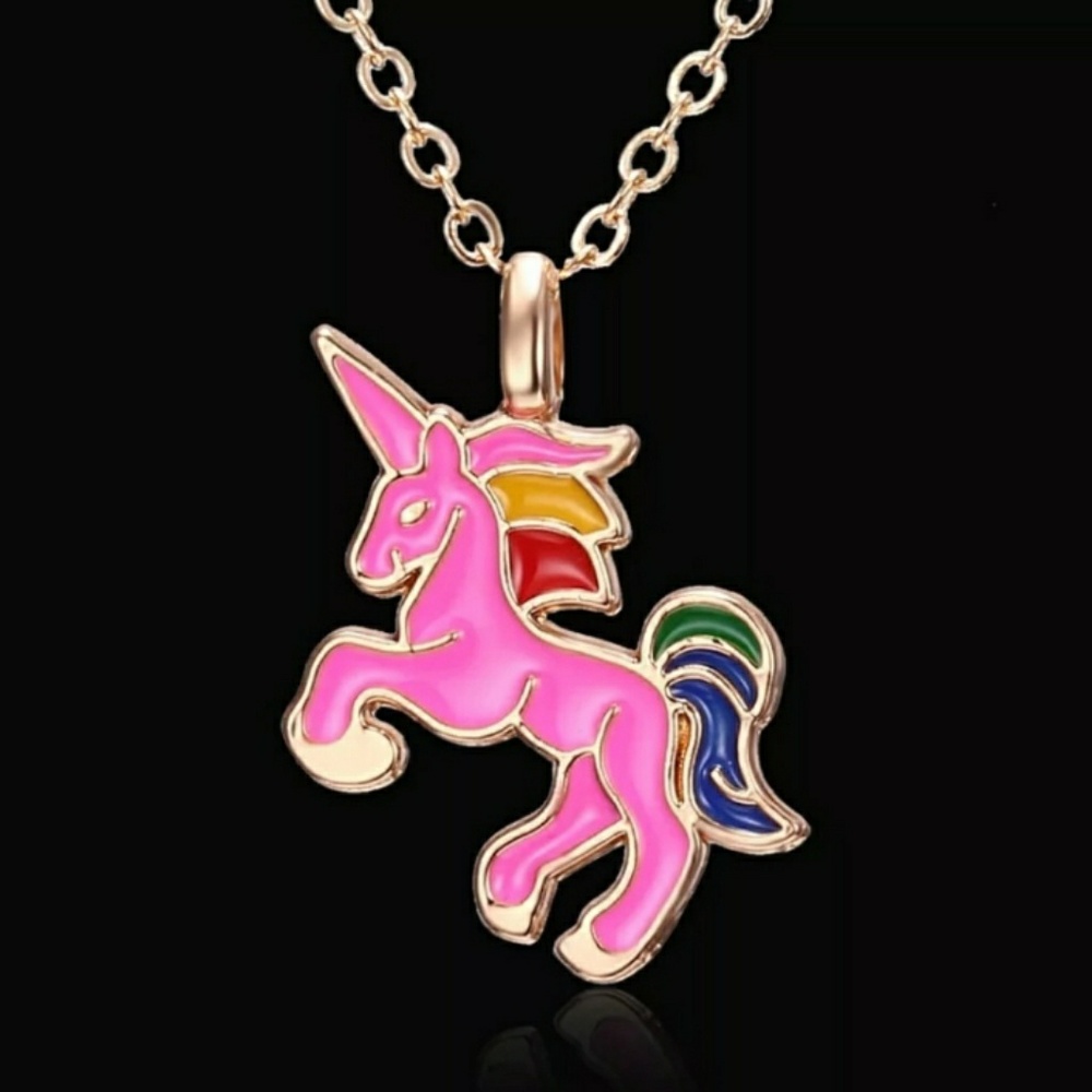 Pink Unicorn Necklace